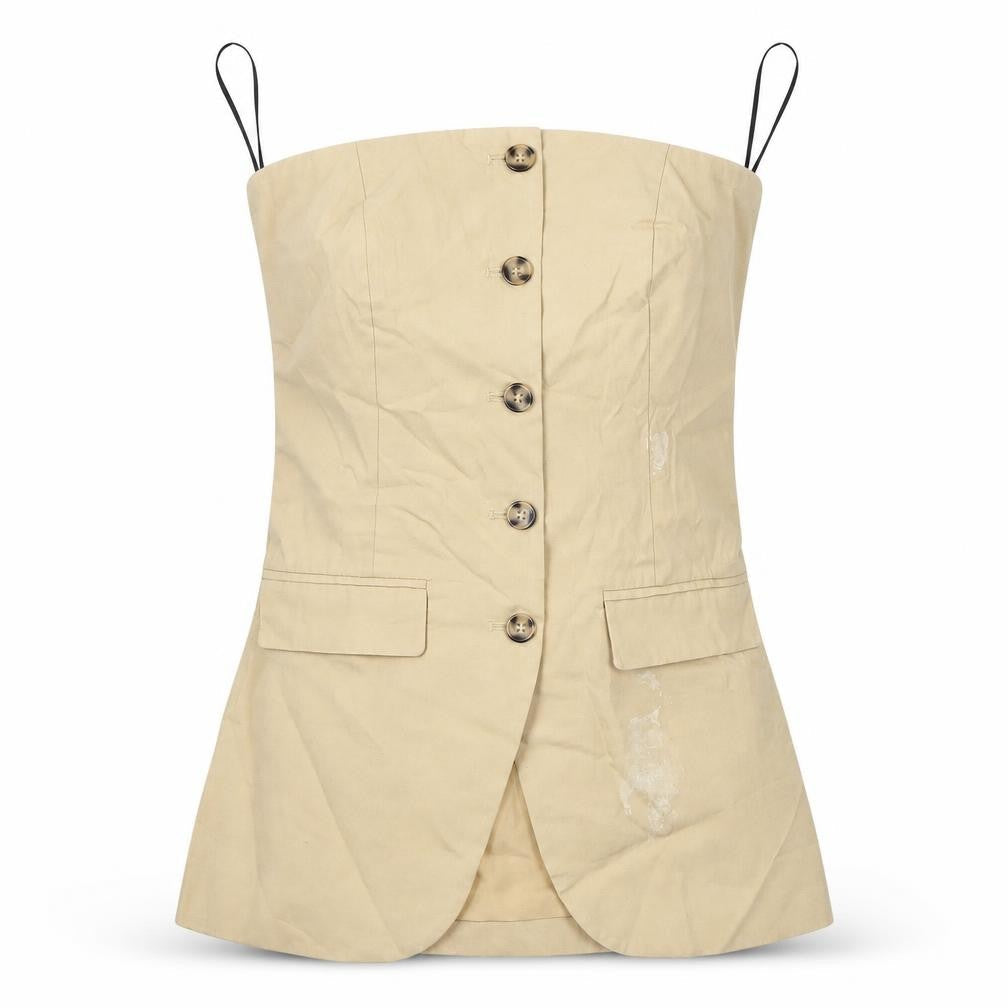 Womens UK Size XS H&M Beige  Button-Up