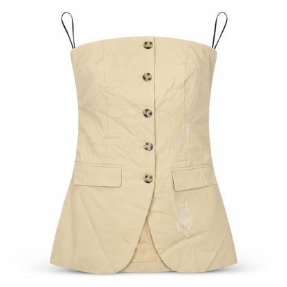 Womens UK Size XS H&M Beige  Button-Up