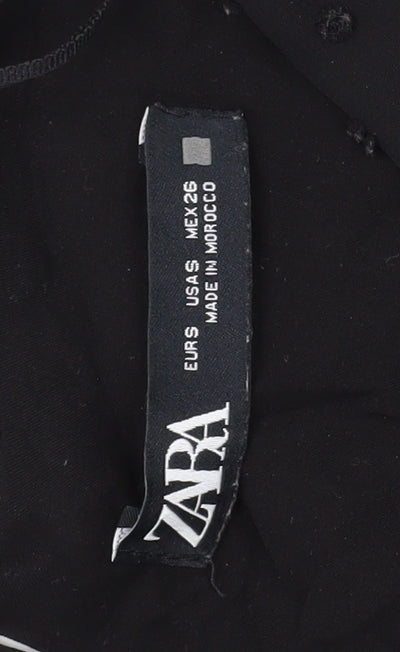 Zara Women's Black Playsuit, Size 8 - Stylish V-Neck Party