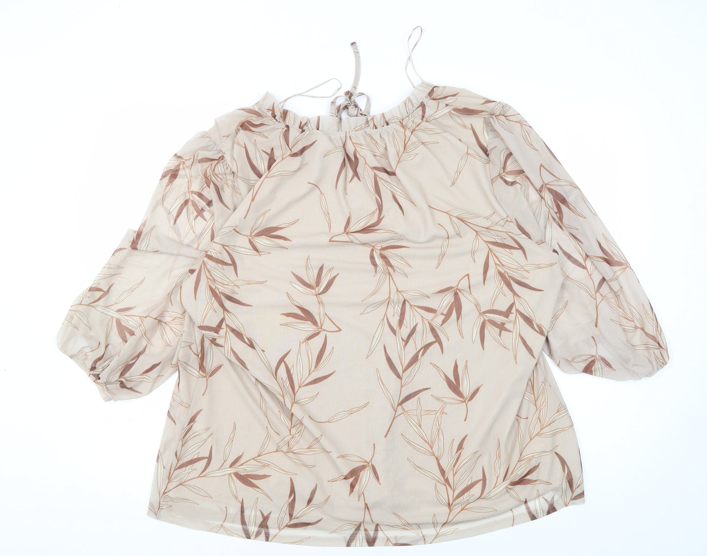 Womens UK Size 22 Bonmarché Beige Tunic Blouse