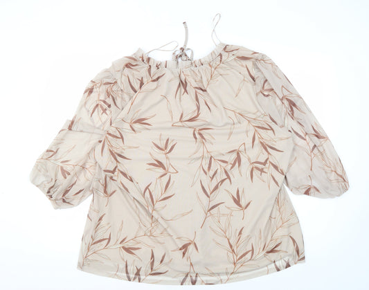Womens UK Size 22 Bonmarché Beige Tunic Blouse