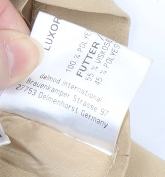 Delmod Women's Beige Square Neck Sleeveless Blouse Size 16