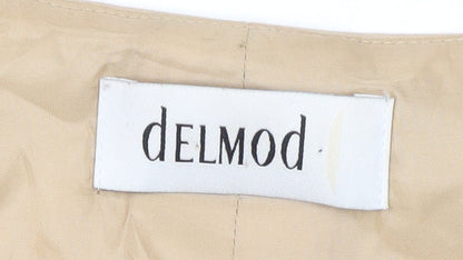 Delmod Women's Beige Square Neck Sleeveless Blouse Size 16
