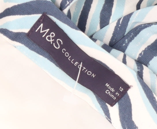 Marks and Spencer Women's Multicoloured Pleated Skirt Size 12