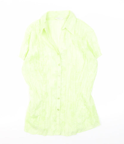 Marks and Spencer Women's Green Floral Button-Up
