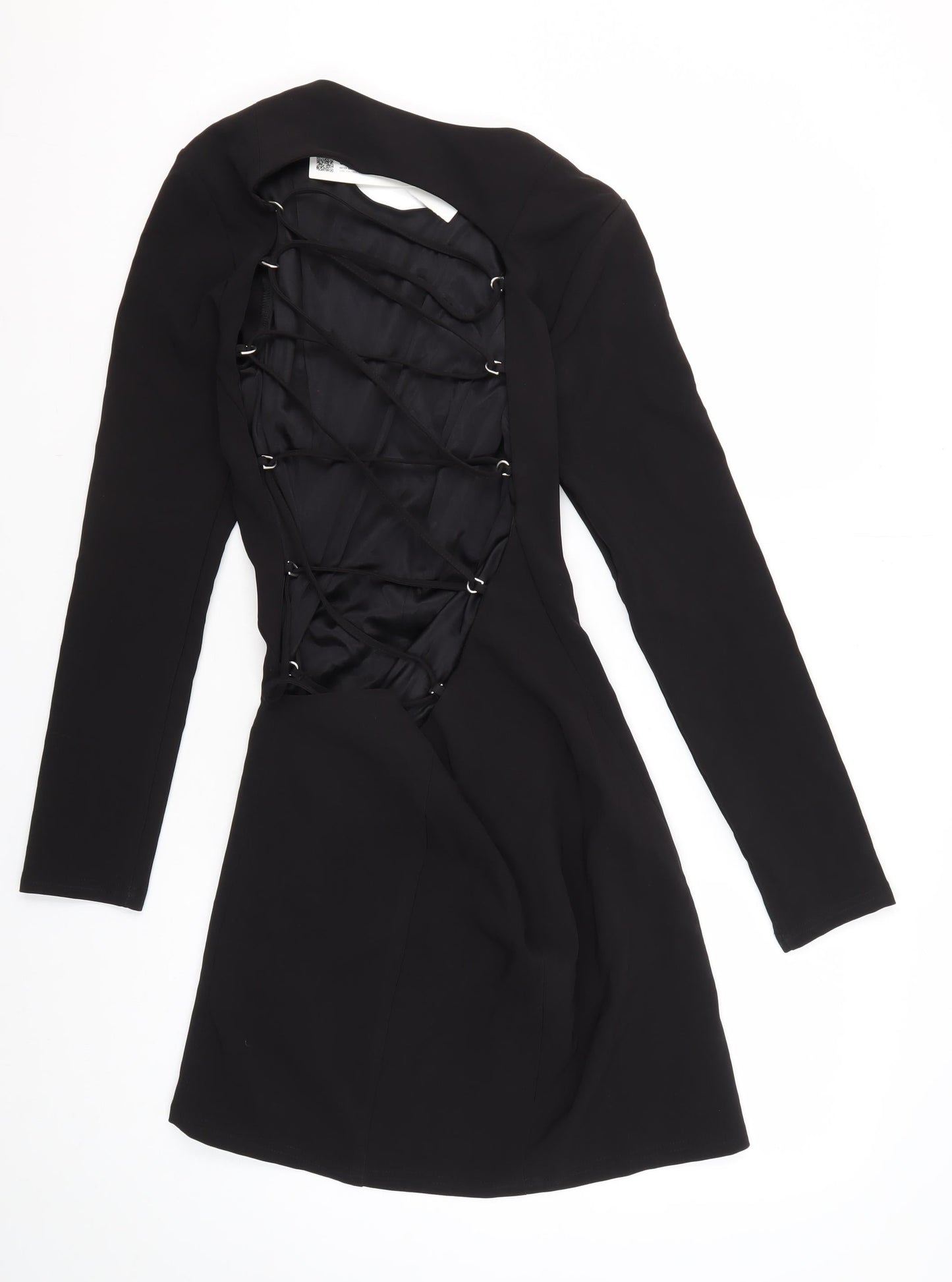 Zara Women's Black Long Sleeve Dress, S, Polyester