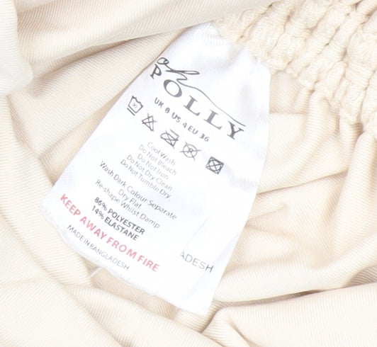 Oh Polly Beige Slip Dress, Women, Size 8, Ruched Party Dress