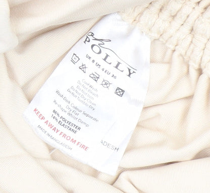 Oh Polly Beige Slip Dress, Women, Size 8, Ruched Party Dress