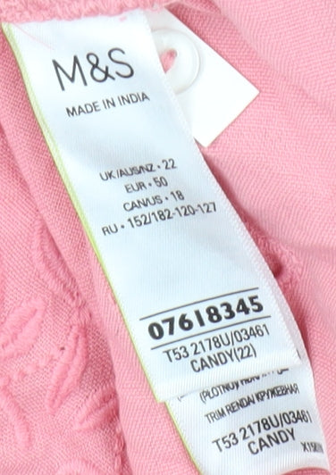 Womens UK Size 22 Marks and Spencer Pink Camisole Blouse