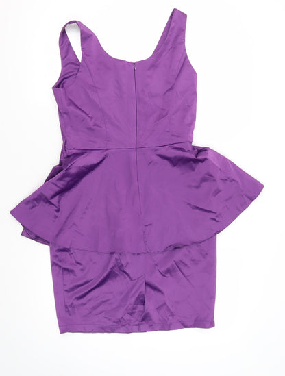 Dorothy Perkins Women's Purple Peplum Dress Size 10