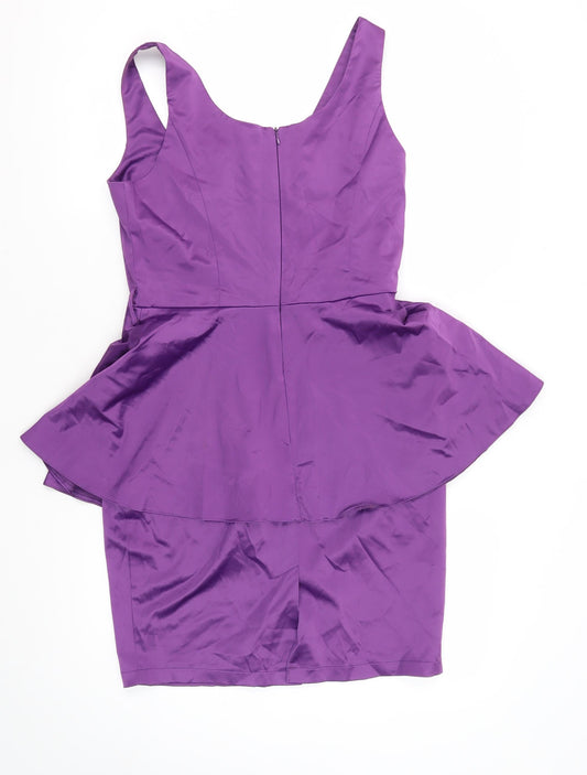 Dorothy Perkins Women's Purple Peplum Dress Size 10