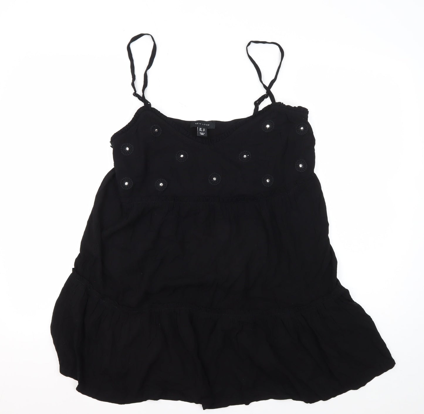 Womens UK Size 12 New Look Black Camisole Tank