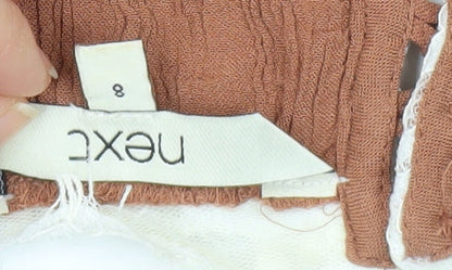 Next Women's Brown Lace Slip Dress Size 8