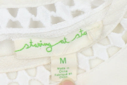 Womens UK Size M Staring at Stars Ivory Basic Blouse