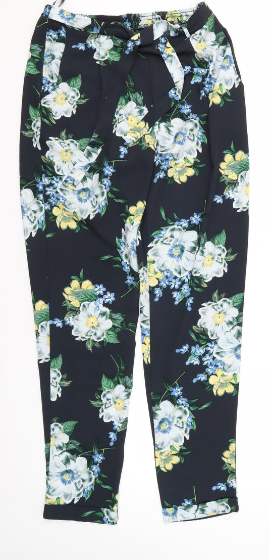 Womens UK Size 12 Dorothy Perkins Regular Fit Paperbag Multicoloured Trousers