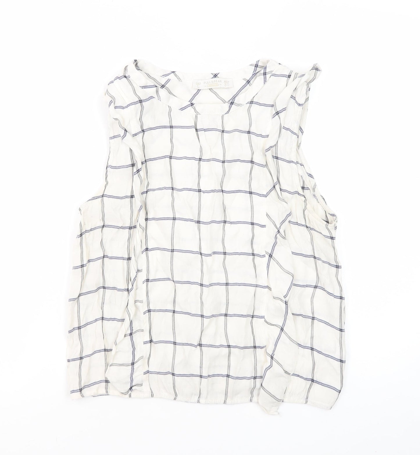 Womens UK Size 12 Pull&Bear White Basic Blouse