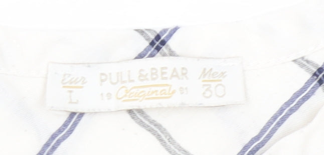 Womens UK Size 12 Pull&Bear White Basic Blouse