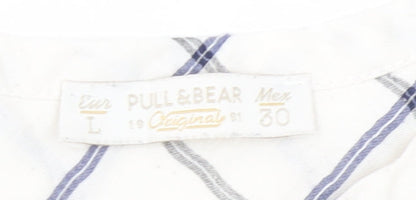 Womens UK Size 12 Pull&Bear White Basic Blouse