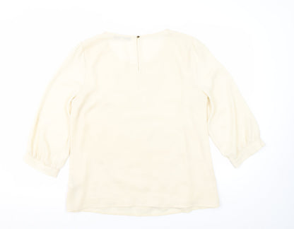 Oasis Women's Ivory Blouse, Size 14, Embroidered Design