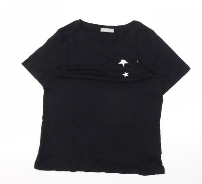 Womens UK Size S New Look Black Basic T-Shirt