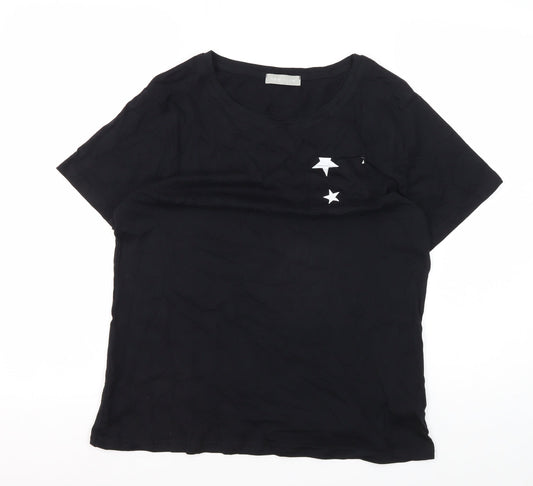 Womens UK Size S New Look Black Basic T-Shirt