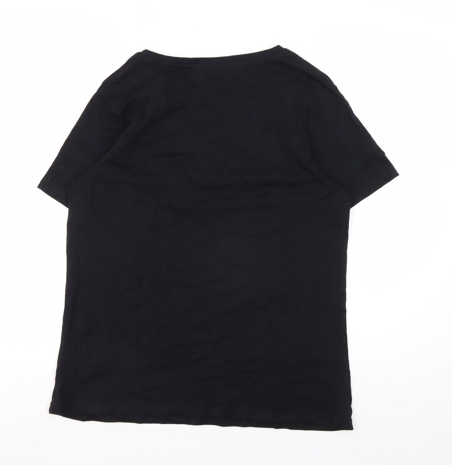 Womens UK Size S New Look Black Basic T-Shirt