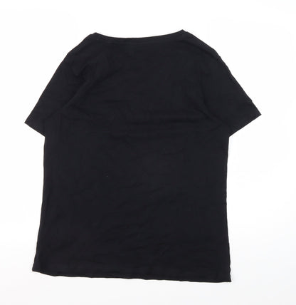 Womens UK Size S New Look Black Basic T-Shirt