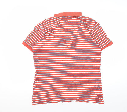 Cedar Wood State Men's Red Striped Polo Medium