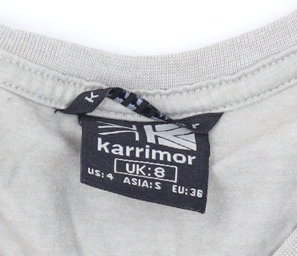 Karrimor Women's Grey V-Neck T-Shirt Size 8
