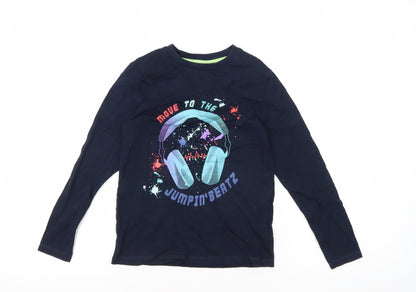 Marks and Spencer Girls Blue Pyjama Top, Size 7-8 Years, Graphic Print