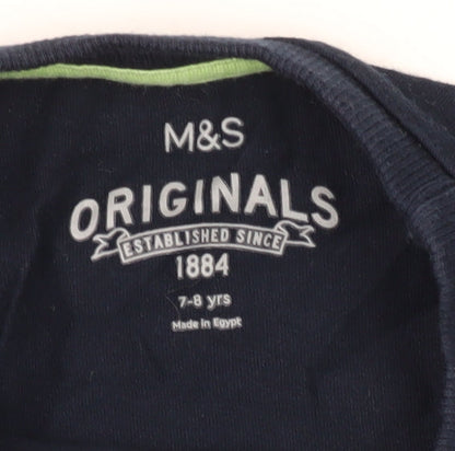 Marks and Spencer Girls Blue Pyjama Top, Size 7-8 Years, Graphic Print
