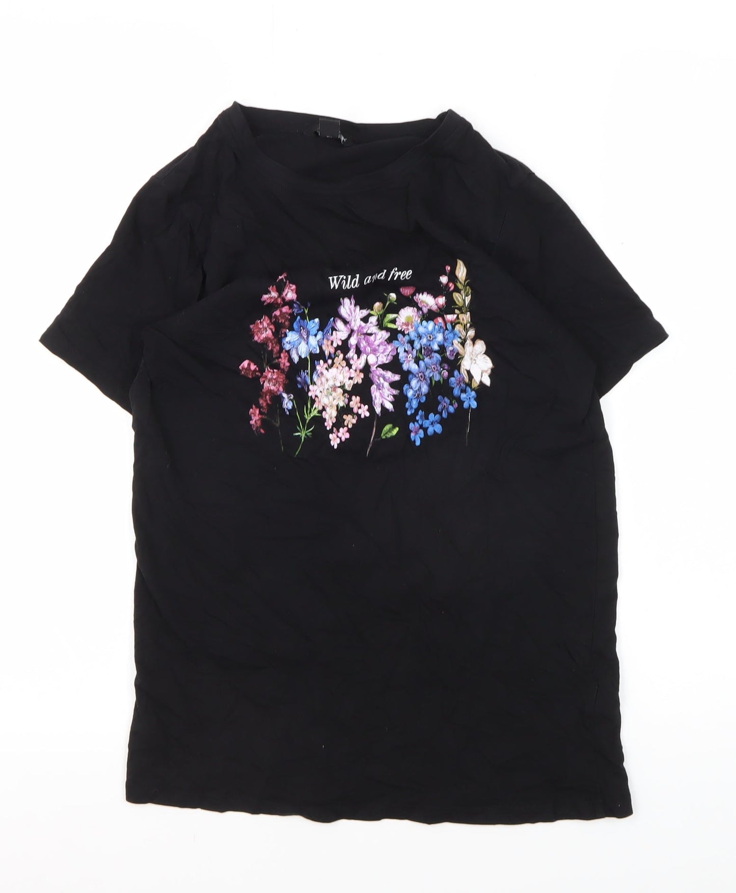 Womens UK Size 8 New Look Black Basic T-Shirt