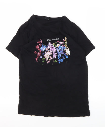 Womens UK Size 8 New Look Black Basic T-Shirt