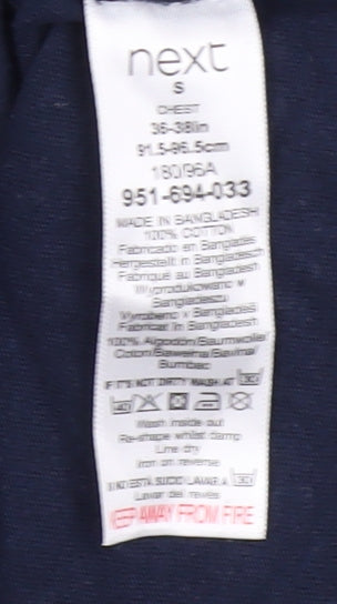 Next Men's Blue Striped Regular Fit T-Shirt, Size S