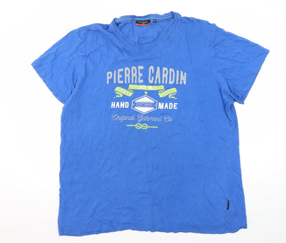 Pierre Cardin Men's Blue Crew Neck T-Shirt 3XL
