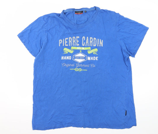 Pierre Cardin Men's Blue Crew Neck T-Shirt 3XL
