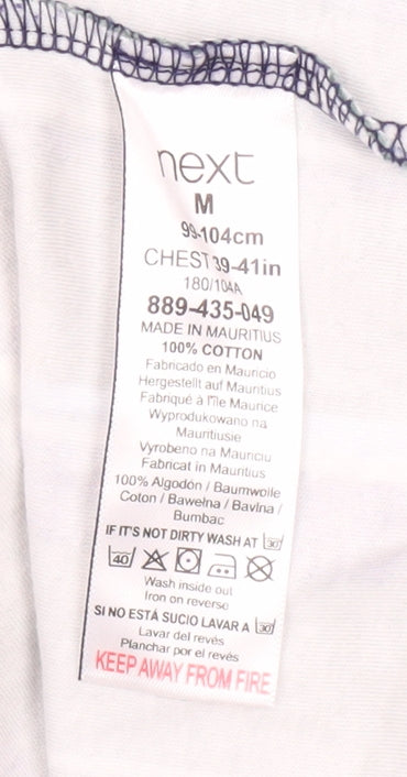 Next Mens Green Striped Regular Fit T-Shirt Medium