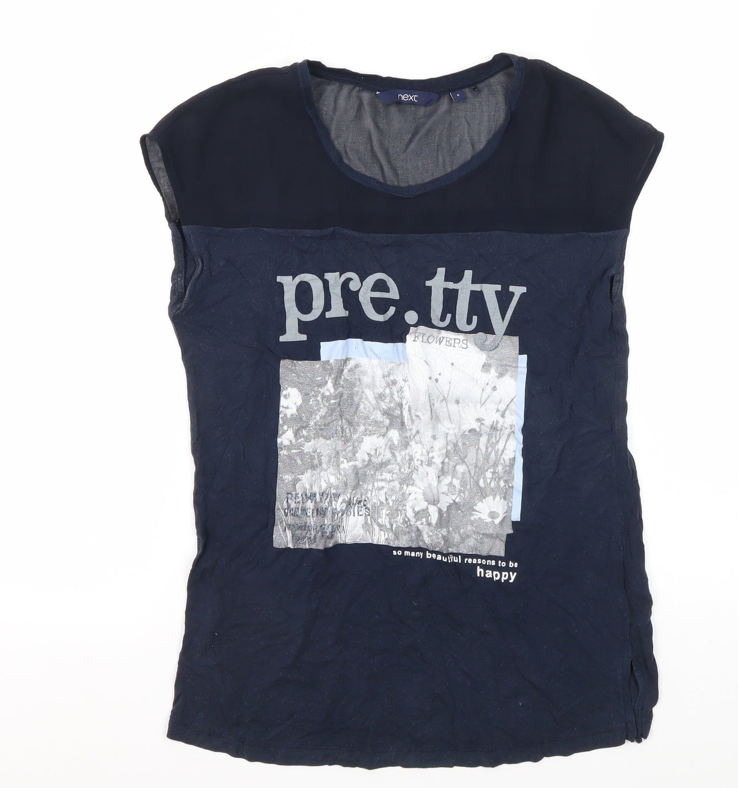 Womens UK Size 6 NEXT Blue Basic T-Shirt
