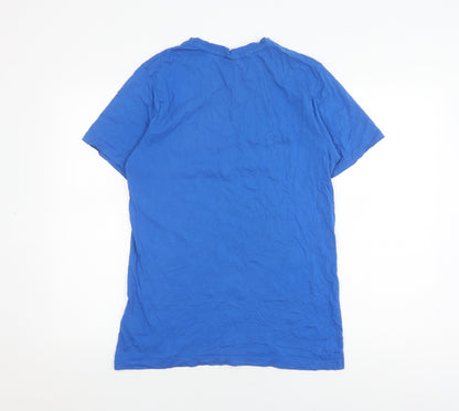 MP Men's Blue Crew Neck T-Shirt, Medium, Cotton Blend