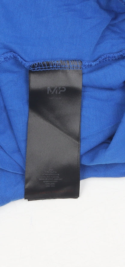 MP Men's Blue Crew Neck T-Shirt, Medium, Cotton Blend