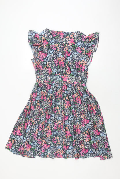 Oasis Women's Floral Dress S Multicoloured V-Neck