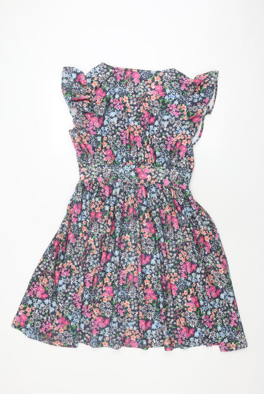 Oasis Women's Floral Dress S Multicoloured V-Neck