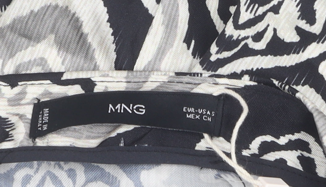 MNG Women's Black Geometric Pencil Skirt Size 10