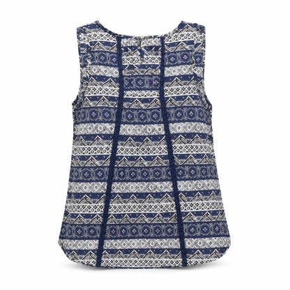 Fat Face Women's Blue Geometric Tank Top, Size 10