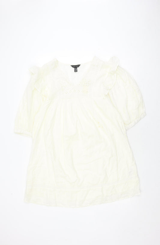 New Look Women's White A-Line Cotton Short Dress