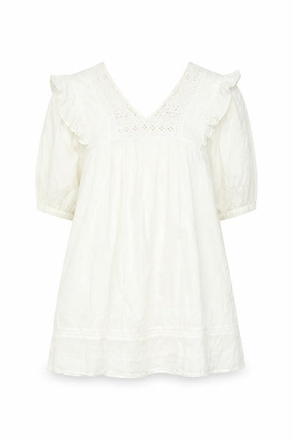 New Look Women's White A-Line Cotton Short Dress