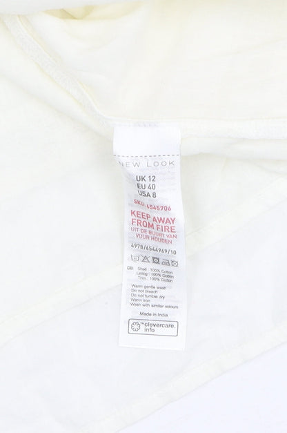 New Look Women's White A-Line Cotton Short Dress