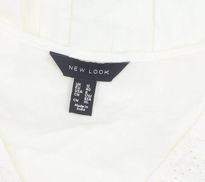 New Look Women's White A-Line Cotton Short Dress