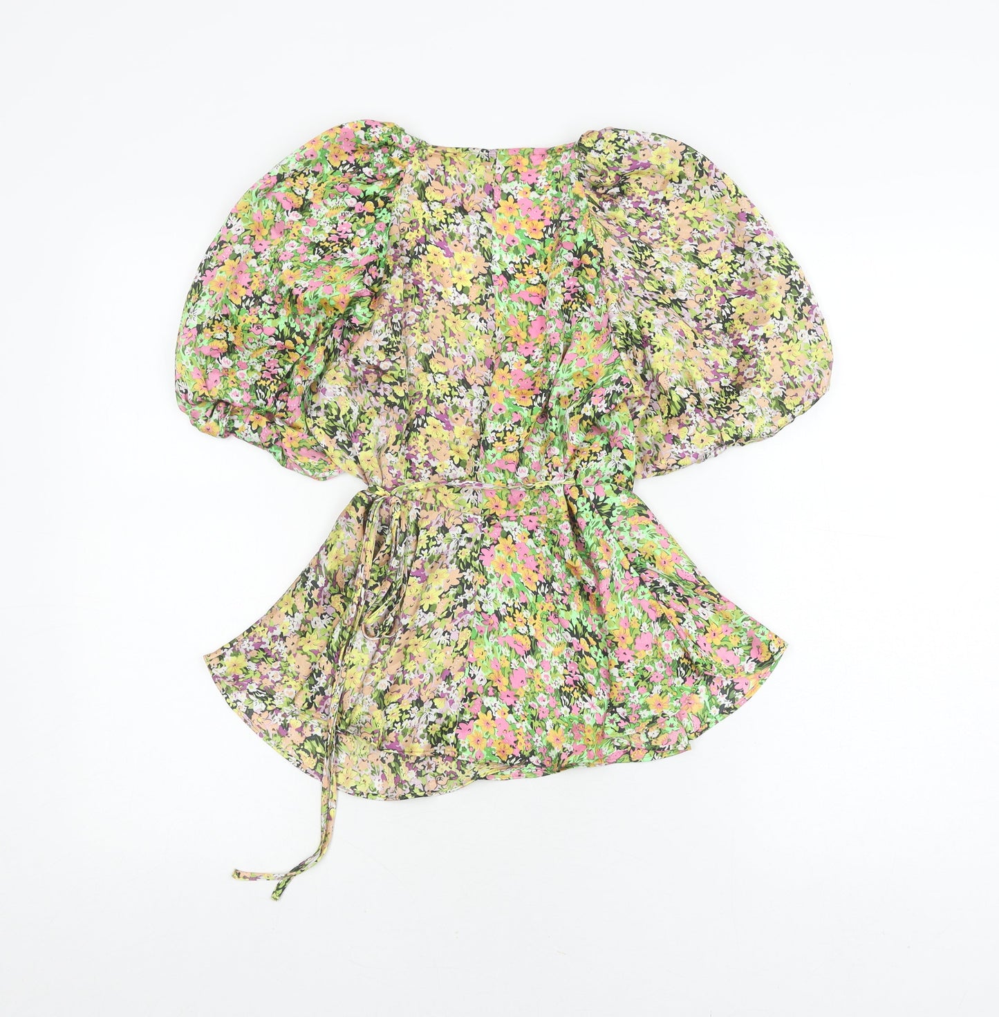 Womens UK Size 8 Topshop Multicoloured Wrap Blouse