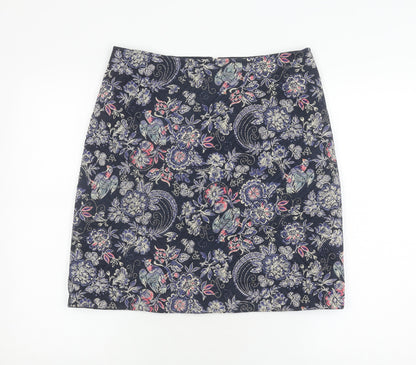 Monsoon Women's Blue Floral Pencil Skirt Size 10